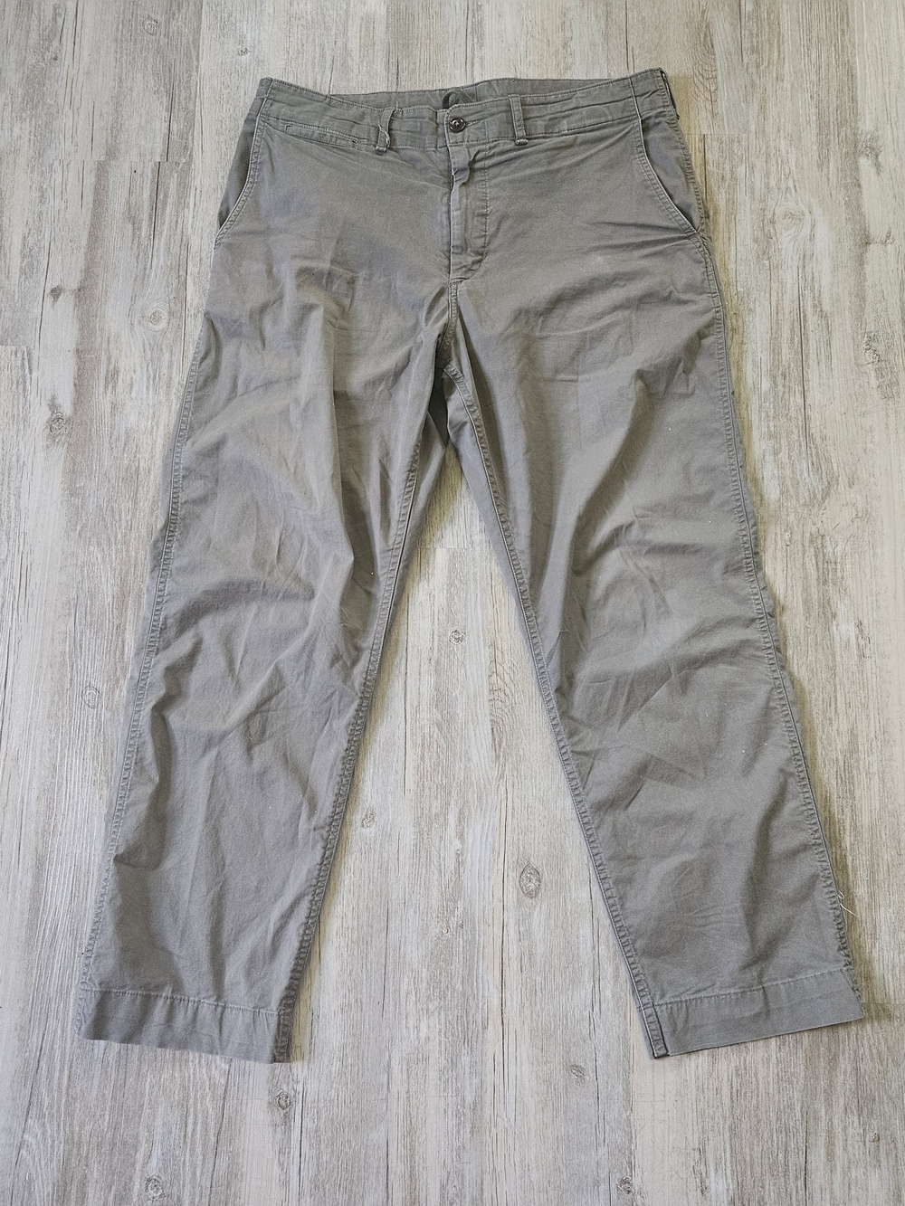 Buck Mason Men's Olive Green Cotton Twill Drawstring Stretch Pants Size 33